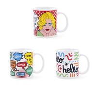 Quid Comic Set 3 Mugs Multicolor Cerámico 33cl Cómi 33cl Otras Ceramicas Apto Microondas