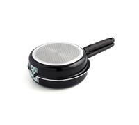 Quid Gastro Fun - Sartén doble para tortilla, 20 cm, aluminio estampado, color negro