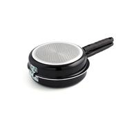 Quid Gastro Fun - Sartén doble para tortilla, 24 cm, aluminio estampado, dale la vuelta fácilmente, color negro