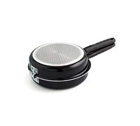 Quid Gastro Fun - Sartén doble para tortilla, 24 cm, aluminio estampado, dale la vuelta fácilmente, color negro