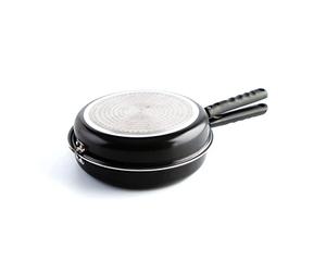 Quid Gastro Fun - Sartén doble para tortilla, 26 cm, aluminio estampado, color negro