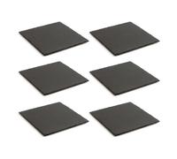 QUID GASTRO FUN Set 6 Bandeja De Pizarra 30X30CM Negro Rugoso Fácil de limpiar Reciclable Negro 30X30CM