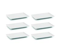 QUID GASTRO FUN Set 6 Tapa Ahumados 20X13X2CM Blanco Brillo Brillo excepcional Apilable Blanco