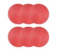 Quid Habitat Set 6 Manteles Individuales Rojo Bucle P No Apto Microondas Apilable