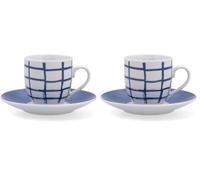 Quid Kansas Set 6 Tazas Con Plato Porcelana Apto Microondas (Paquete de 2)