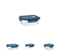 Quid Lote Recipientes Herméticos Rectangulares Vidrio 64cl 104cl 37cl 80cl Pp -Apto Microondas Apto Congelador Tapa 4 Cierres Herméticos 100% Con Válvula