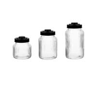 Quid Maison Set 3 Tarros Vidrio Con Tapa Rosca Cocin 0,5-1-1,25l Sodo Material 100% Saludable
