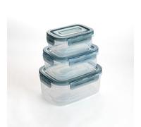 Quid Minimal Set 3 Recipientes Herméticos Plástico 1800ml-1000ml-500ml Pp - Polipropileno Apto Microondas Apto Frigorífico