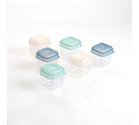 Quid Minimal Set 6 Recipientes Cuadrados Plástico 5x5x6cm Pp - Polipropileno Apto Microondas Apto Frigorífico