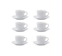 Quid Set 6 Tazas Con Plato Porcelana 9cl Apto Microondas Facil De Limpiar