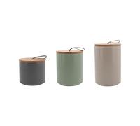 Quid Ozon Set 3 Tarros Con Tapa Cocina Dolomita Oz 44cl-0,63l-0,85l Dolomita