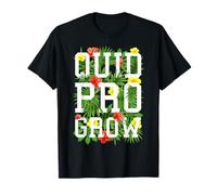 Quid Pro Grow Gardener - Flores de jardín con Texto Floral Camiseta