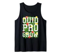 Quid Pro Grow Gardener - Flores de jardín con Texto Floral Camiseta sin Mangas