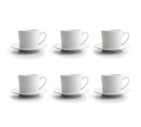 Quid Renova Blanca Set 6 Tazas Con Plato Porcelana 20cl