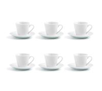 Quid Renova Blanca Set 6 Tazas Con Plato Porcelana 9cl Porcelana Apto Microondas Reciclable