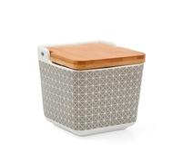 Quid Salero Cerámico Tu y yo de Porcelana 12 x 12cm | Beige, Porcelana, forma cuadrado, acabado brillo, 12 x 12cm