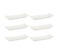 Quid Select Set 6 Mini Rectangular 20,5x7,5cm Porcelana Apto Microondas Borde Fino