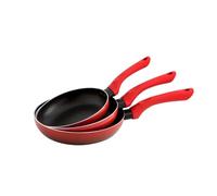 Quid Set de 3 Sartenes Estampado Tokio de Aluminio 20-24-28cm | Rojo, Aluminio, forma redondo, acabado mate, 20-24-28cm