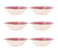 Quid Set de 6 Boles Cerámico Vita Peoni de Gres 18cm | Rosa, Gres, forma redondo, acabado brillo, 18cm