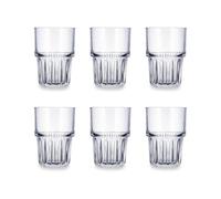 Quid Set de 6 vasos altos Cubik de vidrio 39 cl | Transparente, Vidrio, formato alto, 6 piezas