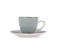 Quid Set de De 2 Tazas Con Platillo Vita Morning de Gres 22cl | Turquesa, Gres, forma redondo, acabado brillo, 22cl