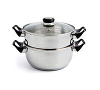 Quid Set de Vaporera Y Cla Inoxidable Gastro Fresh de Acero INOX | Acero, Acero Inox, forma redondo, acabado metalizado, 22cm - 360cl