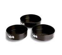 Quid Sweet Grey Set 3 Moldes Desmontables Acero Pintado 24/26/28cm Acero Carbonatado Apto Horno Antiadherente