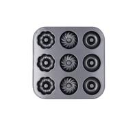 Quid Sweet Grey Molde 9 Donuts Acero Carbono 26,3x26,3x2,4cm Acero Carbonatado Apto Horno Antiadherente