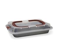 Quid Sweet Grey Molde Cake Con Tapa Acero Pintado 36x23x4,5cm