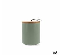 Quid Tarro Ozon Verde Cerámica Hojas 10,4 x 13 cm (6 Unidades)
