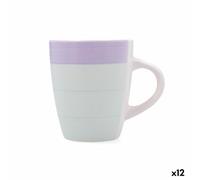 Quid Taza Kaleido Verde Morado Cerámica 330 ml (12 Unidades)
