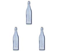 Quid Viba Botella Con Tapón Vidrio 1l Sodo Apto Frigorífico No Apto Microondas Reciclable (Paquete de 3)