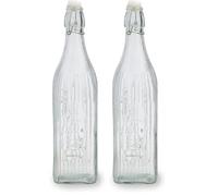 Quid Viba Botella Con Tapón Vidrio 1l Sodo Apto Frigorífico No Apto Microondas Reciclable (Paquete de 2)
