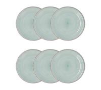 Quid Vita Aqua Set 6 Platos Llanos Ceramicos Apto Microondas Apto Congelador Apilable