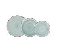 Quid Vita Aqua Vajilla de Gres Azul, 12 Piezas para 4 Personas | Platos llanos de 27 cm, hondos de 21,5 cm y de postre de 19 cm, apta para lavavajillas