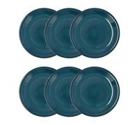 Quid Vita Azul Set 6 Platos Llanos Ceramicos Apto Microondas Seque Los Platos Por Las Dos Caras Después De Cada Lavado Apilable