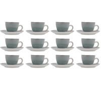 Quid Vita Morning Set De 6 Tazas Con Platillo Cerámica 9cl Loza Apto Microondas Seque Los Platos Por Las Dos Caras Después De Cada Lavado (Paquete de 2)