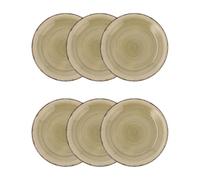 Quid Vita Natura Set 6 Platos Llanos Ceramicos 19cm Gres Apto Microondas Seque Los Platos por Las Dos Caras Después De Cada Lavado Apilable