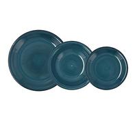 Quid Zafiro Vita Vajilla Cerámica 18 Piezas - 6 Personas Otras Ceramicas Apto Microondas Seque Los Platos Por Las Dos Caras Después De Cada Lavado Apilable