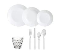 Quid Zelie-acqua-habita Vajilla Vidrio-set 6 Vasos Vidrio-set 24 6 Personas-48 Piezas Sodo No Apto Microondas Apilable