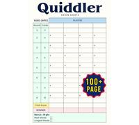 Quiddler Score Sheets: Score Pages for the Quiddler Word Card Game - Track Scores for Family Game Nights and Tournaments