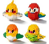 QuidToyzian Juego de Bloques de Construcción de Pájaros, Mini Bloques de Construcción de Loros, Juguetes Educativos para Fiestas de Cumpleaños, Regalo para Adultos Modelo de Fiesta de Animales