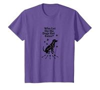 ¿Quién Deja Que se coman los Perros? Se están Comiendo a los Perros Camiseta, Niños, Morado Jaspeado, 10 años