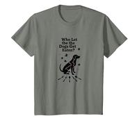 ¿Quién Deja Que se coman los Perros? Se están Comiendo a los Perros Camiseta, Niños, Verde Militar Jaspeado, 10 años