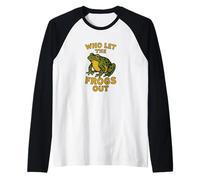 Quién dejó Salir a Las Ranas Humor Divertido de la Rana Camiseta Manga Raglan