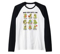 Quién Dice Dios Que Soy T-Rex Versículo Bíblico De Fe Camiseta Manga Raglan