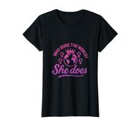 Quién Dirige el Mundo Ella Hace Feminista Girl Power Camiseta