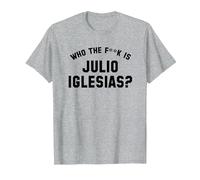 ¿Quién es Julio Iglesias? | Funny Viral Meme Camiseta, Hombre, Gris Jaspeado, 3XL