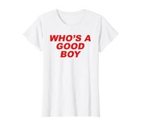 ¿Quién es un Buen Chico? Divertido sarcástico Twink Eslogan LGBTQ Kink Camiseta gráfica económica, Mujer, Blanco, M