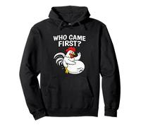 ¿Quién llegó el Primer Huevo de gallina desquiciado Divertido Gen Z Meme Obsceno Sudadera con Capucha